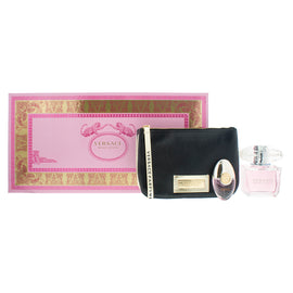 Versace Bright Crystal Gift Set for Women - 90ml EDT 10ml EDT and Vercase Pouch